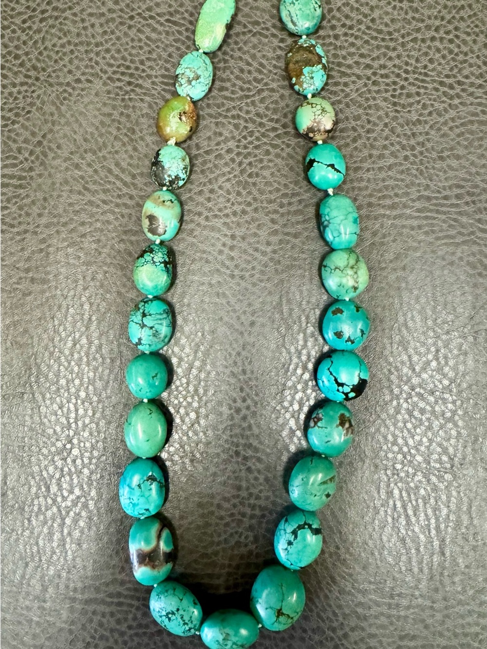 Turquoise Bead Necklace - Vibrant Blue-Green Statement - Picture 2 of 9